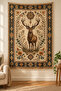 Deer Patterned Ethnic Wall Covering Corner Decoration