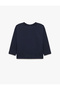 Cotton Printed Crew Neck Long Sleeve Oversize T-Shirt - 4
