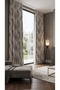 Anthracite Gray Stone Color Marble Patterned Woven Panel Background Curtain Living Room Bedroom - Benetti - 3