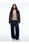 Regular Fit Leopard Patterned Fur Black Jacket