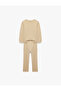 Cotton Long Sleeve Crew Neck Basic Tracksuit Set - 2