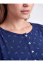 Alita City with a Difference, Lcw Dream Blue Combed Cotton Patterned Long Sleeve Women's Nightgown - 3