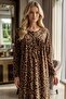 New Season Women's Patterned Winter Full-Length Button Detailed Special Design Long Sleeve Plus Size (Oversized) Nightgown - 6