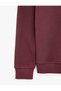 Long Sleeve Three Thread Threaded Embroidered Crew Neck Sweatshirt - 3