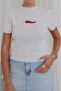 Ecru Pepper Embroidered Knitwear Blouse - 4