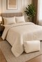Cotton Ease King Comforter Set 220×240 cm – Beige I 100% Premium Cotton I 250 thread count.