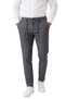 Men's Slim Fit Gray Fabric Trousers – Drawstring Elastic Waist Lycra Sporty Stylish Trousers 2700252