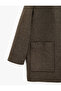 Long Sleeve Oversized Cashmere Coat with Detachable Faux Fur Collar - 3