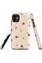 iPhone 11 Compatible - Tiny Pink Flowers, Double Layer Cover, Glossy Surface Protective Case