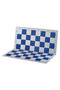 Plastic chess board foldable white/blue