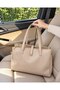 Women's Soft Large Size Multi-Compartment Lined Adjustable Long Strap Hand and Shoulder Bag - 3