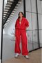Red Recycle Parachute Stripe Detailed Set
