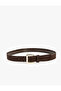 Suede Look Belt with Metal Buckle - 2