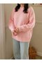 Oversized Women's Sweater with Cable Knit and Crew Neck - 4