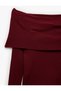 Slim Fit Long Sleeve Madonna Collar Knitwear Off-The-Shoulder Sweater - 7