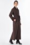Quilted Pattern Overcoat Brown - 6