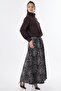 High Collar Rayon Blouse Brown - 4