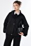 Buttoned Suede Jacket Black