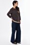 Motif Detailed Sweatshirt Brown - 5