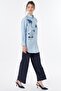 Map Embroidered Cotton Tunic Blue - 5