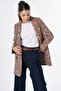 Mixed Pattern Blazer Jacket Brown