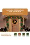 Christmas Garlands 270CM, Artificial Christmas Tree Xmax tree 8.85ft Christmas Wreath Outdoor Xmas Garland Pine Garland with Red Berries Snow Pine Cones - Green Non-Lit Holiday Decor - 4