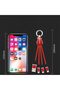 كابل شحن USB على شكل حلقة جيتار 5 في 1 متعدد الاستخدامات متوافق مع Type C وMicro وiPhone DZ-5C01G - أحمر - 7