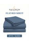 210TC Cotton Satin Queen Solid Bed Sheet Set 3PC | Soft Breathable Satin Flat Sheet 229x256 cm | 2 pillowcase 50x75 cm | OEKO-TEX & ECAS Certified - 3