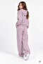 Pink Girls' Basic Hooded 3 Thread Threaded Wide Leg Sweatpants Set 24910 - 5