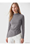 Esvab • Modern & Distinctive Stand Collar Asymmetrical Tailored Women's Bodysuit - 2