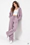 Pink Girls' Basic Hooded 3 Thread Threaded Wide Leg Sweatpants Set 24910 - 4