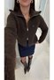 Miolla Brown Double Zipper Cardigan