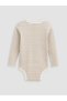 Alita City Farkıyla Lcw Baby Ecru Oval Collar Baby Boy Snap Fastener Bodysuit - 2