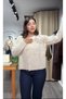 Ecru Stone Buttoned Contoured Pearl Knitwear Cardigan