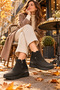 Women's Genuine Leather Black 5 Point Orthopedic Air Flow System Daily Boots Vs008 - 3