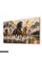 Gold Glittering Horses One Piece Canvas - Canvas Art Print - 3