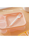 800ML Bento Lunch Box, Leakproof Divided Food Container with 3 Compartments, Removable Trays & Fork, Microwave and Refrigerator Safe - 4