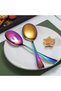 Rose Gold Serving Spoons 4 Pieces, Titanium Plating Serving Spoon, Include 2 Serving Spoon A - 6