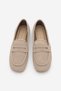 Women's Blunt Toe Moccasin Daily Loafer Heviza Beige Suede S - 5