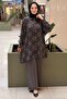 Self-Patterned Shiny Thread Striped Shirt and Pants Set
