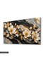 Gold Sparkling Elegant White Flower One Piece Canvas - Canvas Art Print - 3