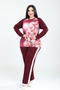 Plus Size Women's Flower-Patterned Stone-Embellished Osho Daily Comfortable Set - 5