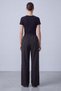 Black Lace-Up Wide-Leg Suede Pants - 3