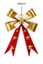 Christmas Metal Red Gold Star Ornament Bow Wall/Tree Decoration 65X45 cm - 2