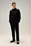 Zippered Men's Sweatshirt 6Wm1010-Bk - 3