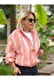 3331 Striped, Chiffon, Lined, Bomber Jacket - 4
