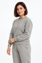Crew Neck 3 Thread Threaded Winter Women's Gray Tracksuit Set with Fleece Inside - 2