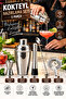 Cocktail Preparation Set 5 Pieces – 500 ml Shaker, Jigger, Mojito Muddler, Cocktail Spoon and Strainer Steel