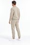 Soft 3 Yarn Fabric with Raised Lines, Crew Neck Top and Double Pocket Bottom Winter Men's Stone Tracksuit Set - 6