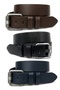 Genuine Leather Men's Jeans Belt 4.5cm Tube Buckle Navy Blue